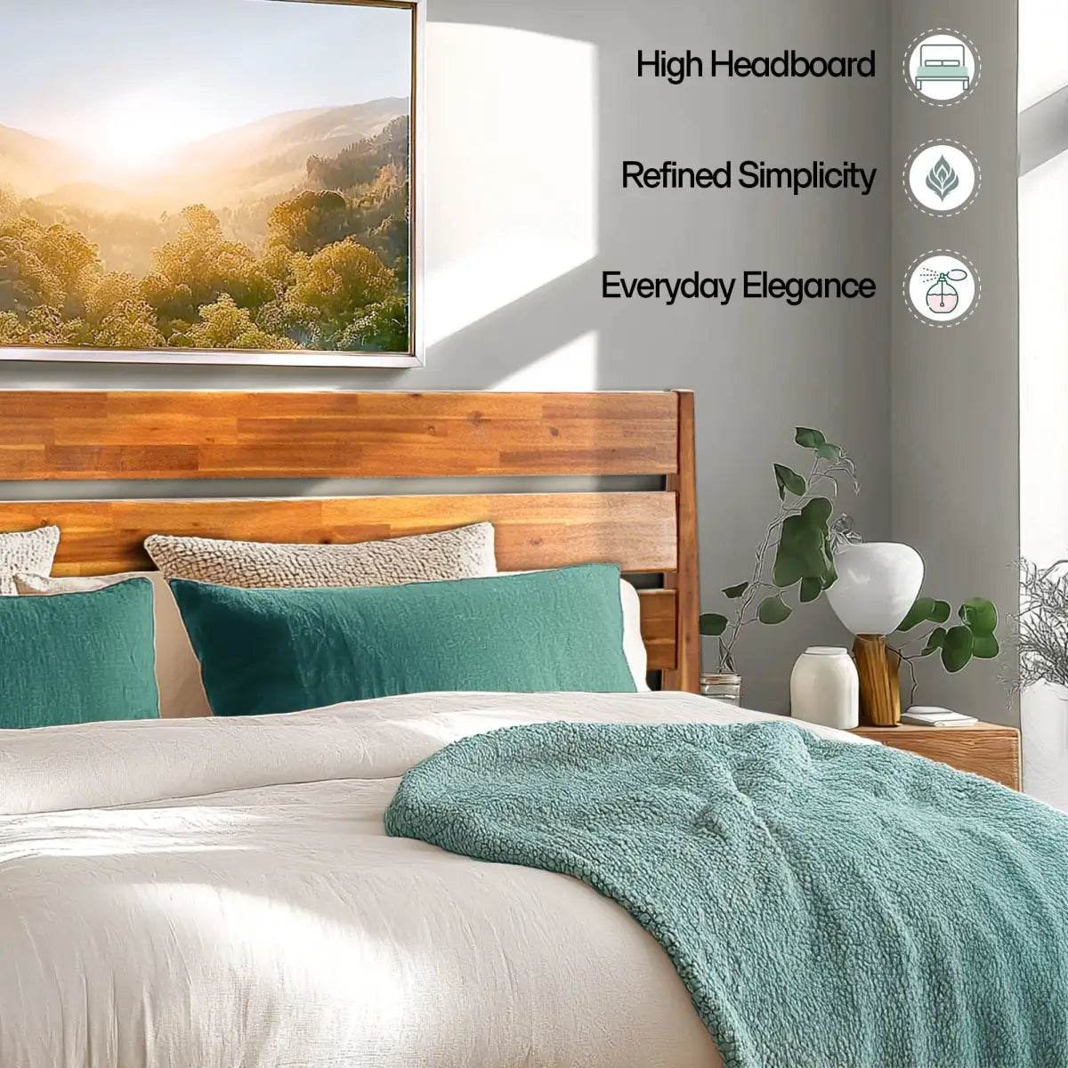 Solid Wood Bed Frame - Acacia - Stylish and Durable for Your Bedroom - Megsu