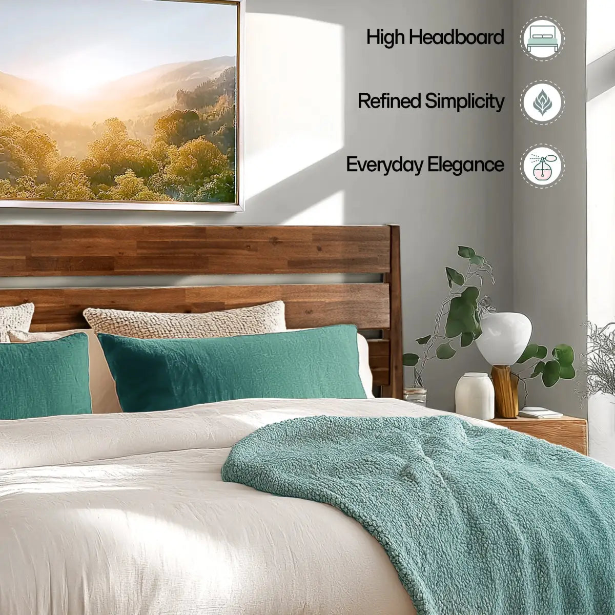 Solid Wood Bed Frame - Acacia - Stylish and Durable for Your Bedroom - Megsu