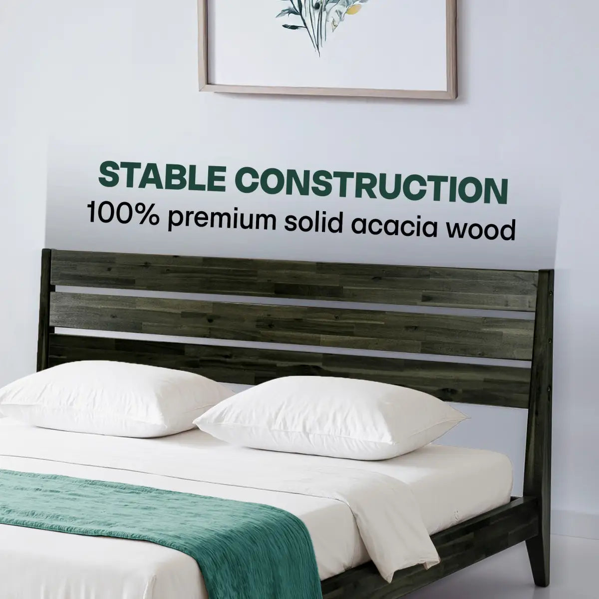 Solid Wood Bed Frame - Acacia - Stylish and Durable for Your Bedroom - Megsu