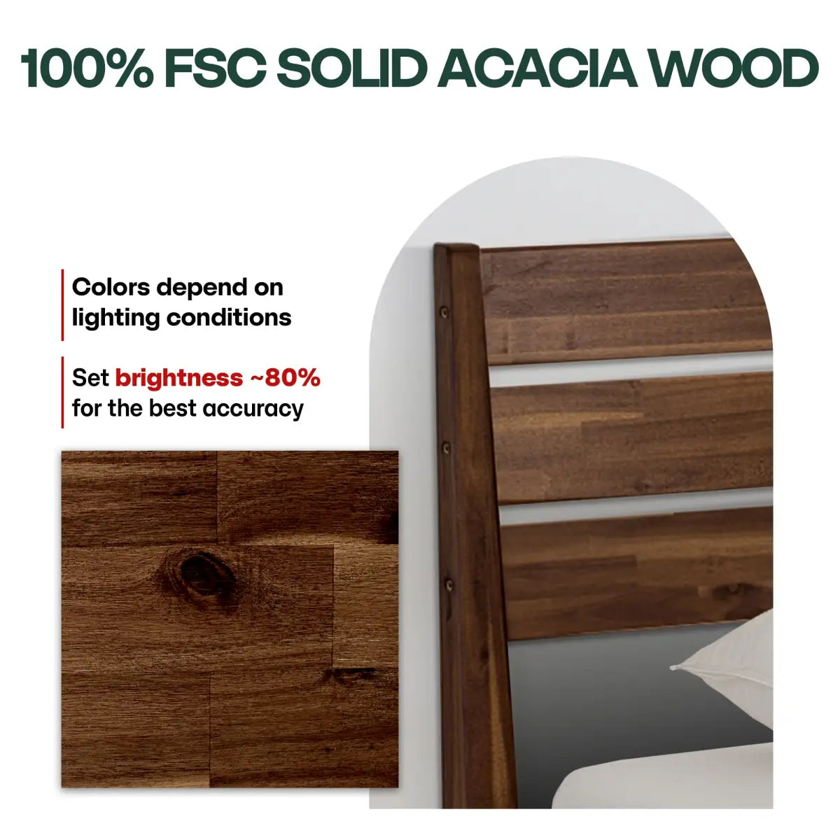 Solid Wood Bed Frame - Acacia - Stylish and Durable for Your Bedroom - Megsu