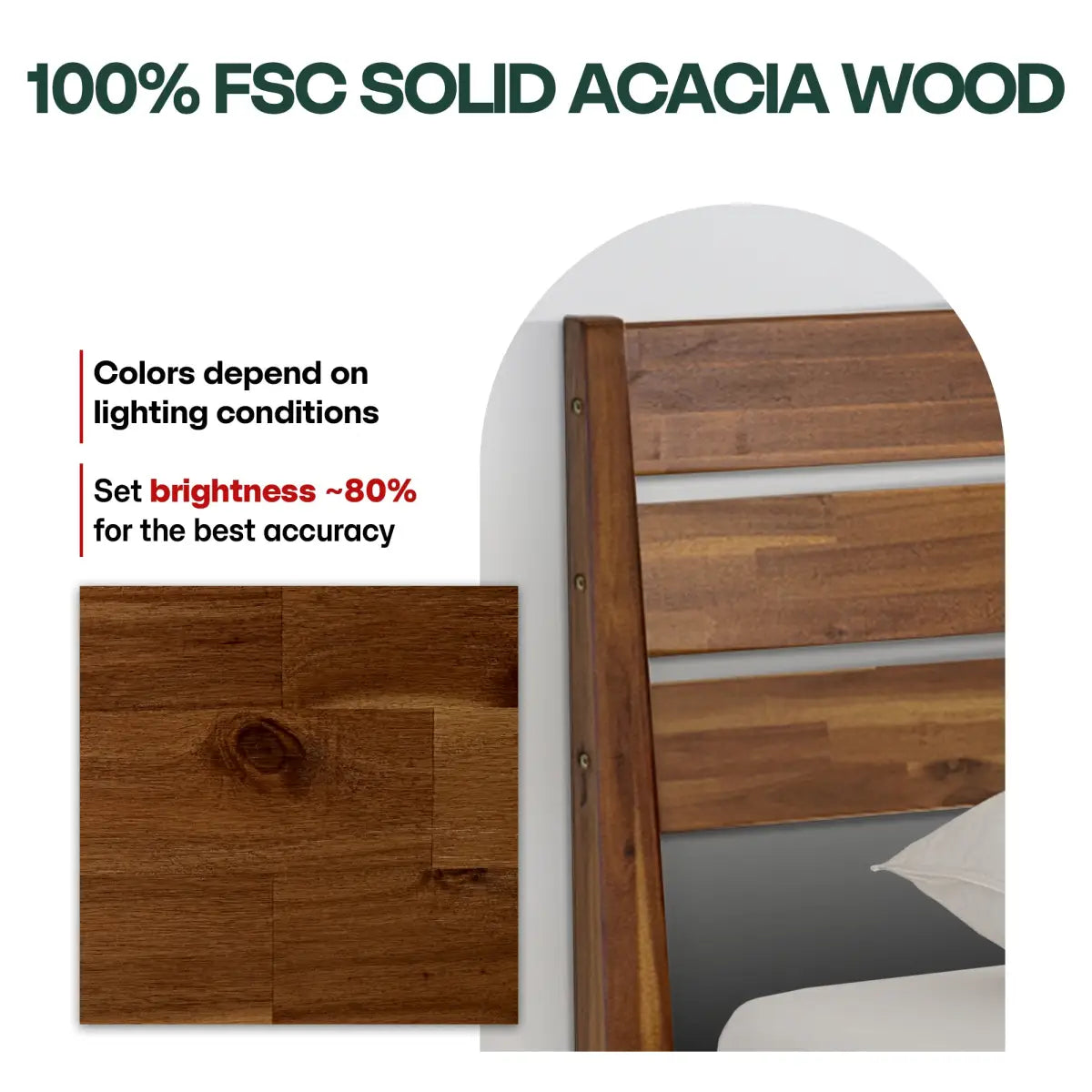 Solid Wood Bed Frame - Acacia - Stylish and Durable for Your Bedroom - Megsu