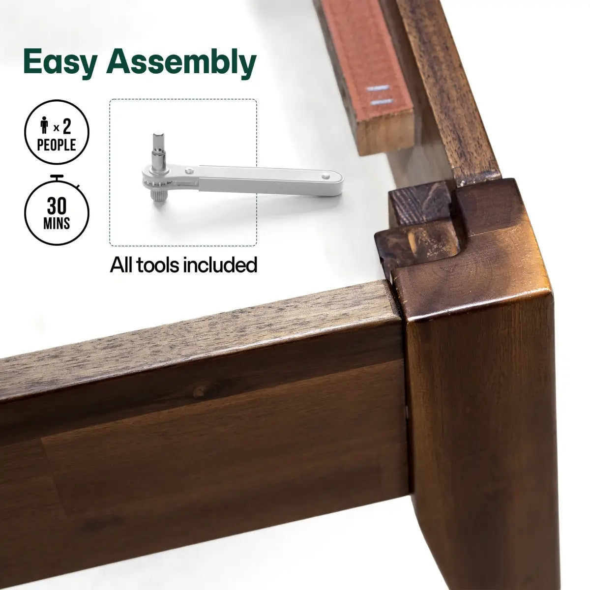 Solid Wood Bed Frame - Acacia - Stylish and Durable for Your Bedroom - Megsu
