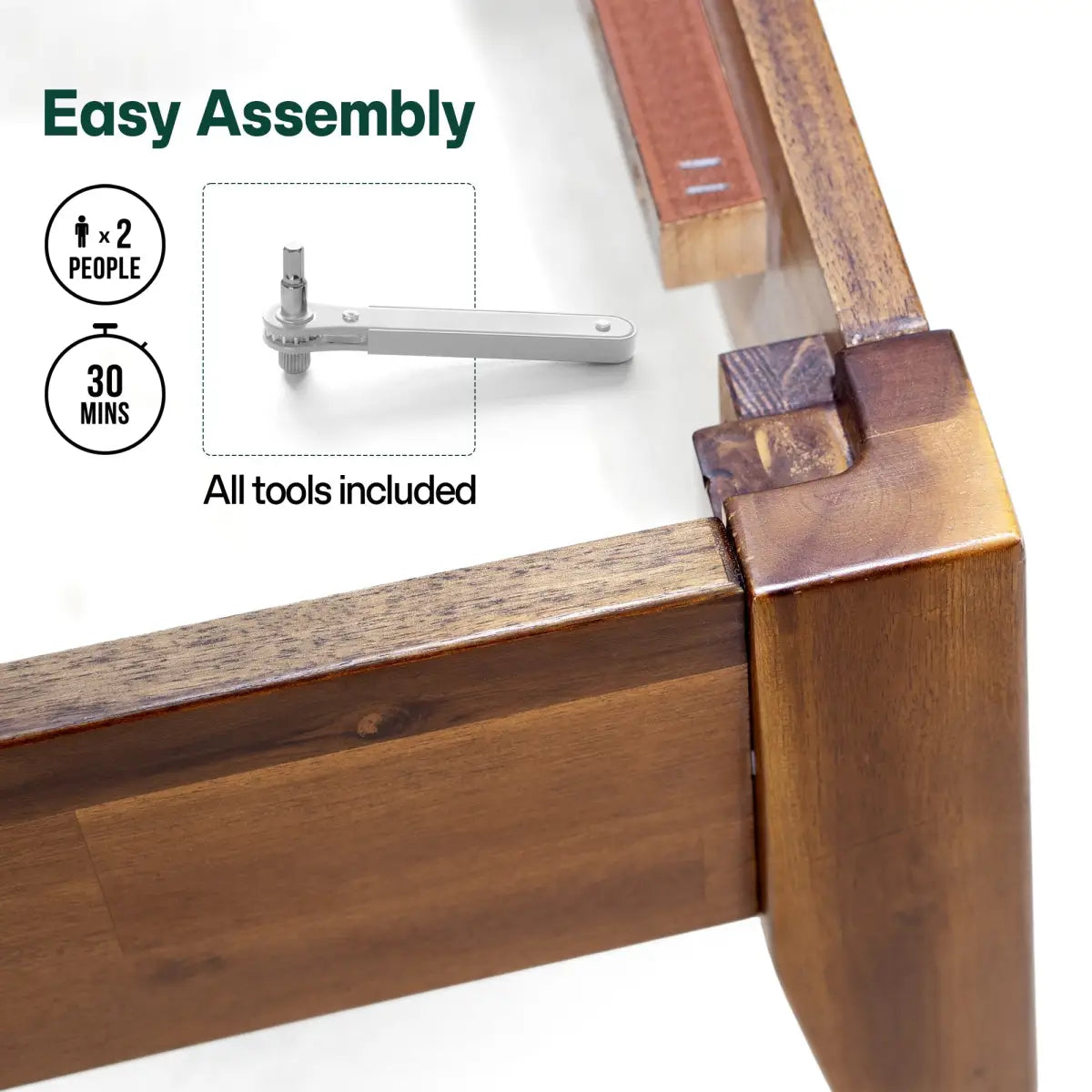 Solid Wood Bed Frame - Acacia - Stylish and Durable for Your Bedroom - Megsu