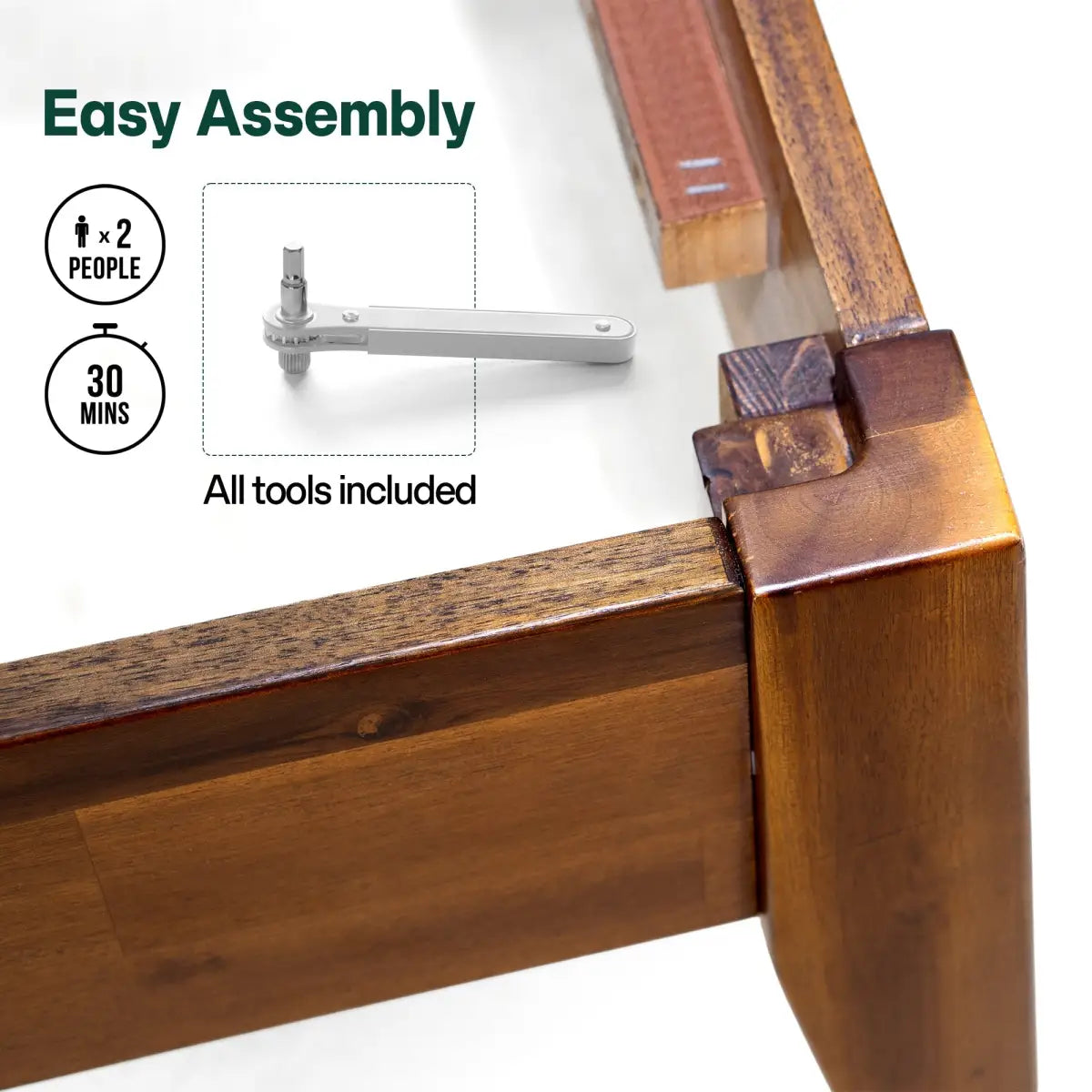 Solid Wood Bed Frame - Acacia - Stylish and Durable for Your Bedroom - Megsu