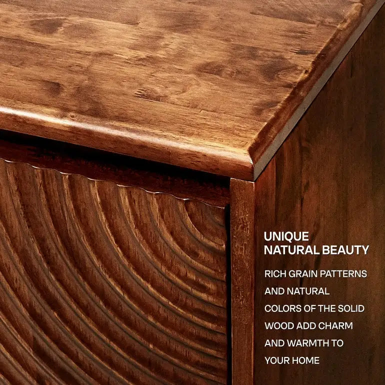 TV Stand with Storage - Acacia Wood - TV up to 80 Inches - Megsu