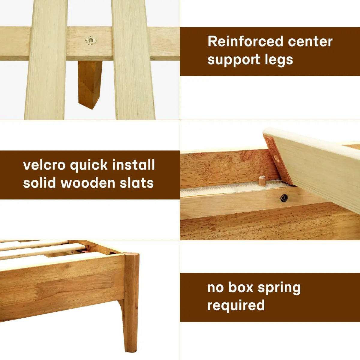 Wood Platform Bed Frame - Acacia Haven Deluxe - Ultimate Comfort and Style - Megsu