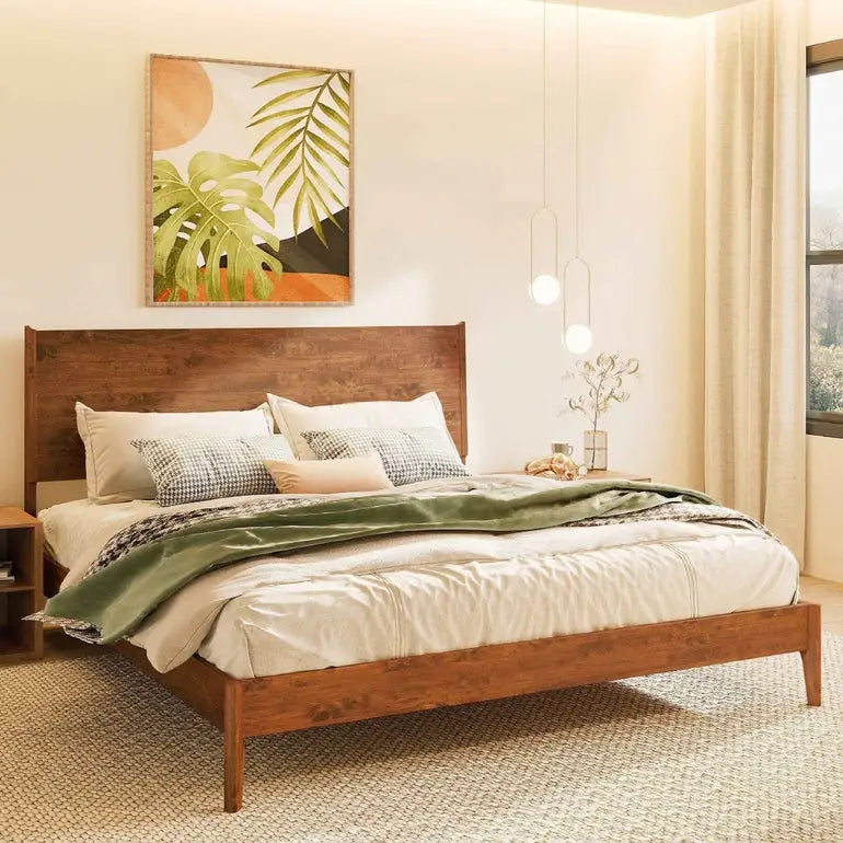 Wood Platform Bed Frame - Acacia Haven Deluxe - Ultimate Comfort and Style - Megsu