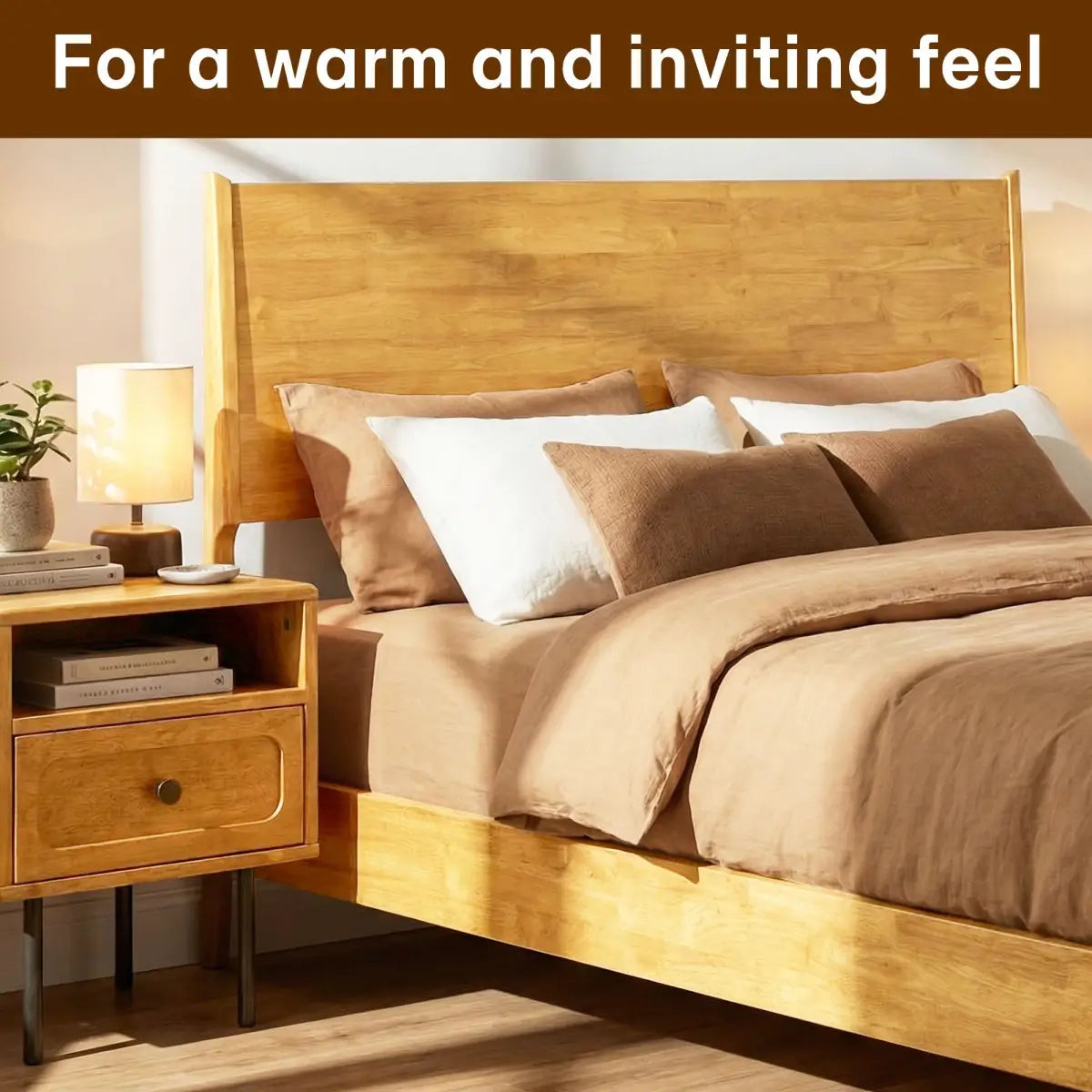 Wood Platform Bed Frame - Acacia Haven Deluxe - Ultimate Comfort and Style - Megsu