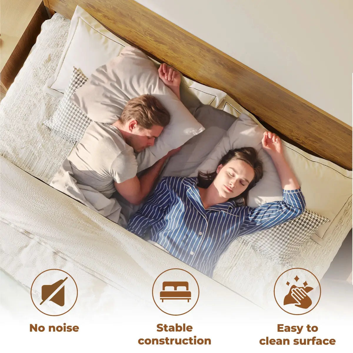 Wood Platform Bed Frame - Acacia Haven Deluxe - Ultimate Comfort and Style - Megsu