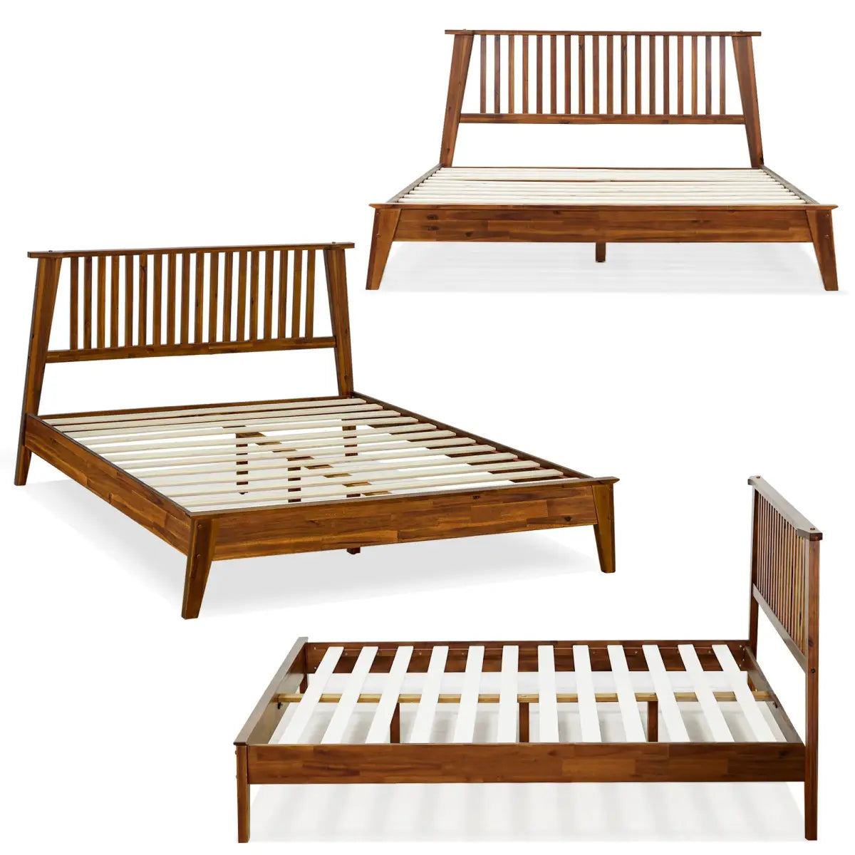 Solid Wood Bed Frame - Acacia - Durable Style and Comfort - Megsu