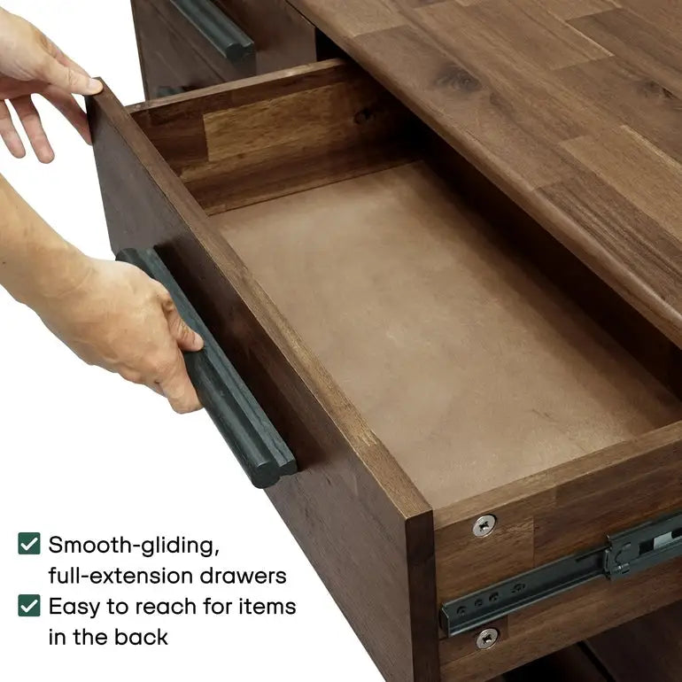 Solid Wood Dresser - Acacia Wood - Timeless Elegance and Durability - Megsu