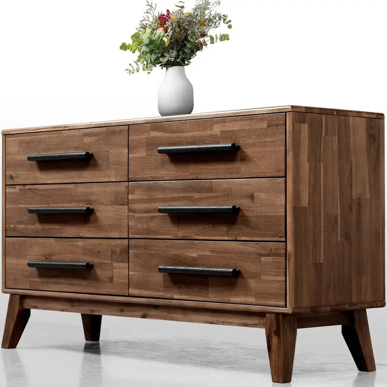 Solid Wood Dresser - Acacia Wood - Timeless Elegance and Durability - Megsu