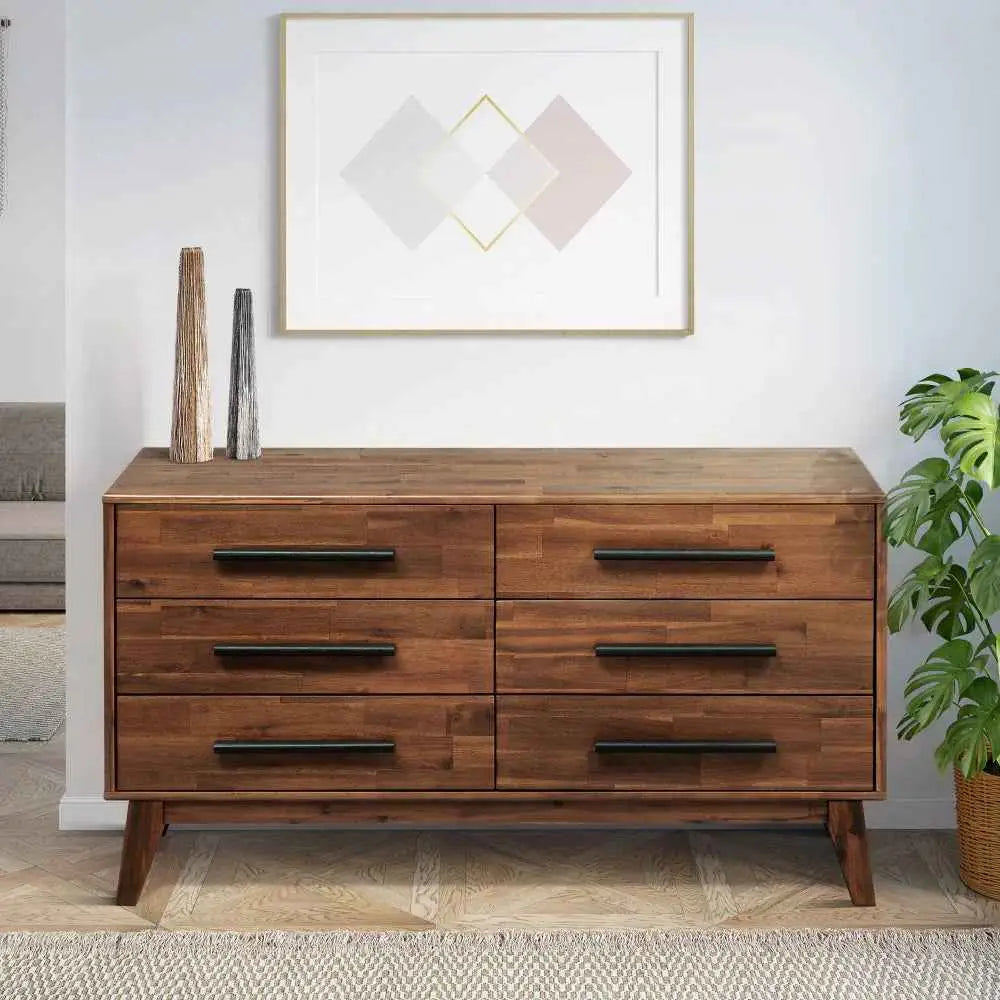 Solid Wood Dresser - Acacia Wood - Timeless Elegance and Durability - Megsu