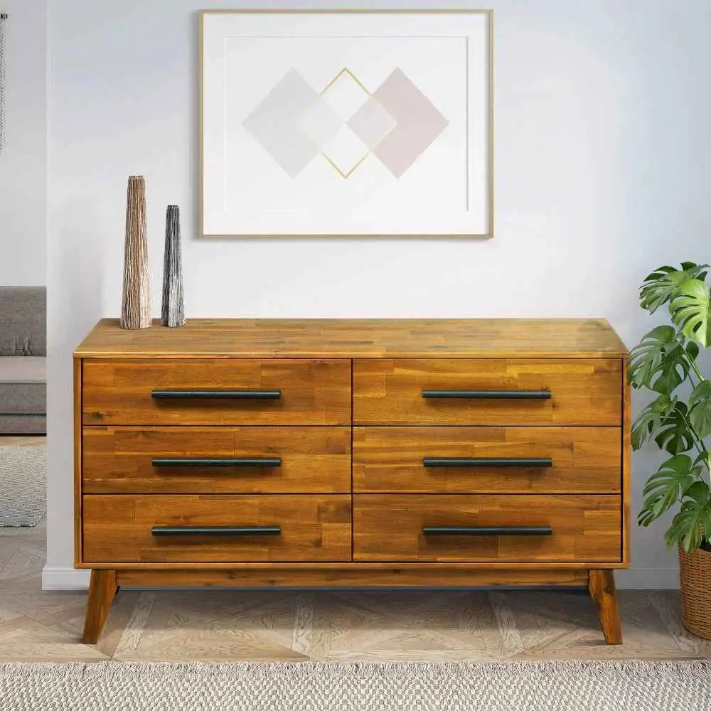 Solid Wood Dresser - Acacia Wood - Timeless Elegance and Durability - Megsu