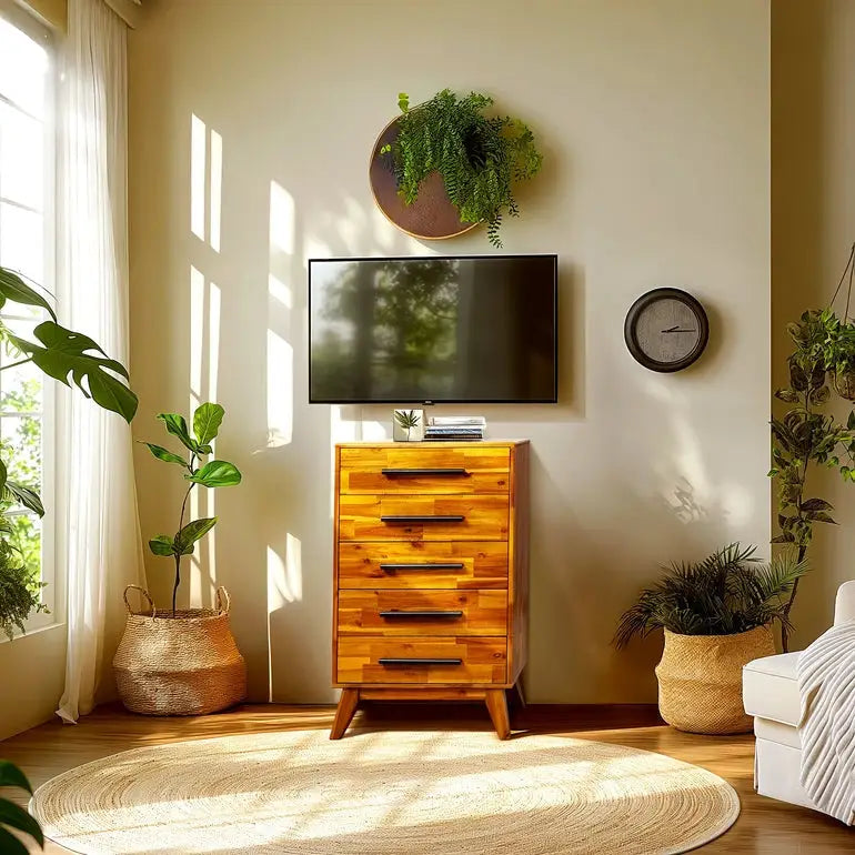 Solid Wood Dresser - Acacia - for Timeless Elegance - Megsu