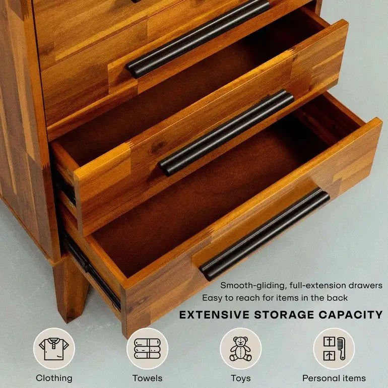 Solid Wood Dresser - Acacia - for Timeless Elegance - Megsu