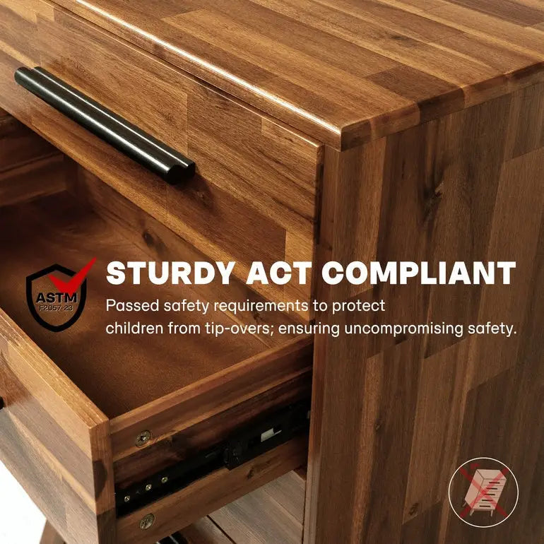 Solid Wood Dresser - Acacia - for Timeless Elegance - Megsu