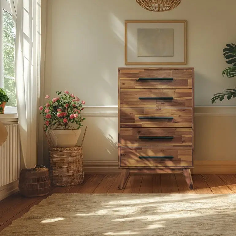 Solid Wood Dresser - Acacia - for Timeless Elegance - Megsu