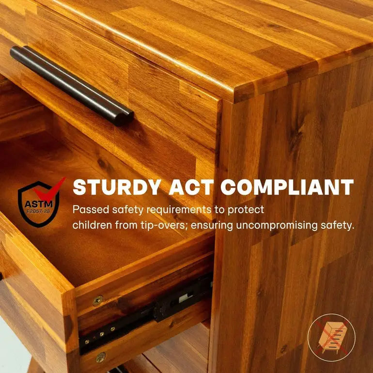 Solid Wood Dresser - Acacia - for Timeless Elegance - Megsu