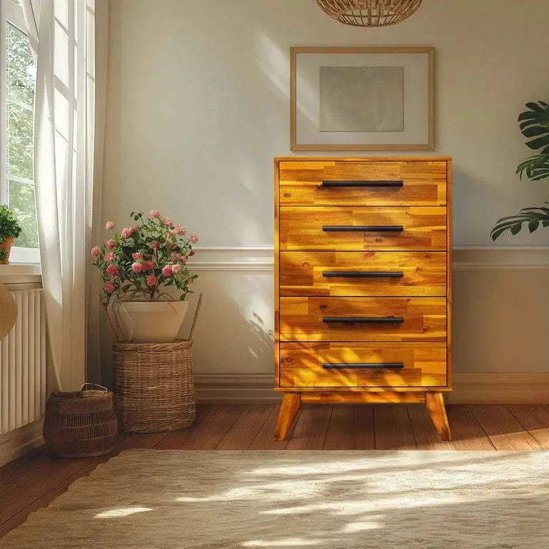 Solid Wood Dresser - Acacia - for Timeless Elegance - Megsu