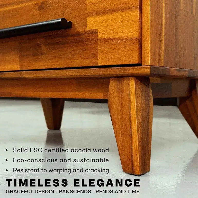 Solid Wood Dresser - Acacia - for Timeless Elegance - Megsu
