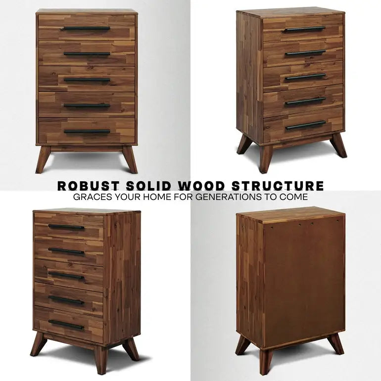 Solid Wood Dresser - Acacia - for Timeless Elegance - Megsu