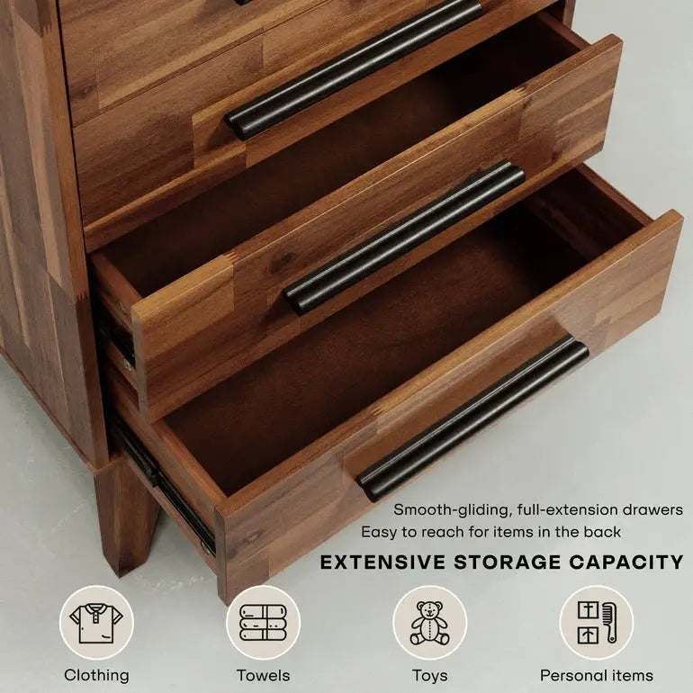 Solid Wood Dresser - Acacia - for Timeless Elegance - Megsu