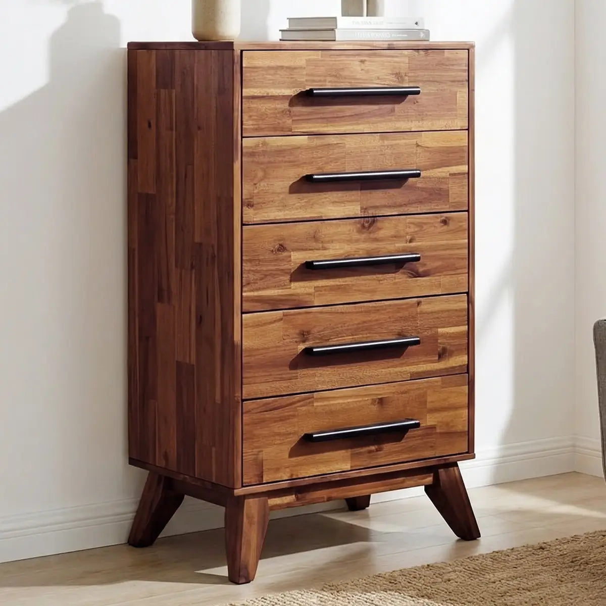 Solid Wood Dresser - Acacia - for Timeless Elegance - Walnut - Megsu