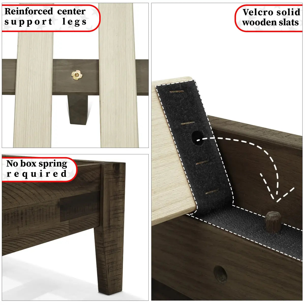 Solid Wood Bed Frame - Acacia Wood Deluxe - Megsu