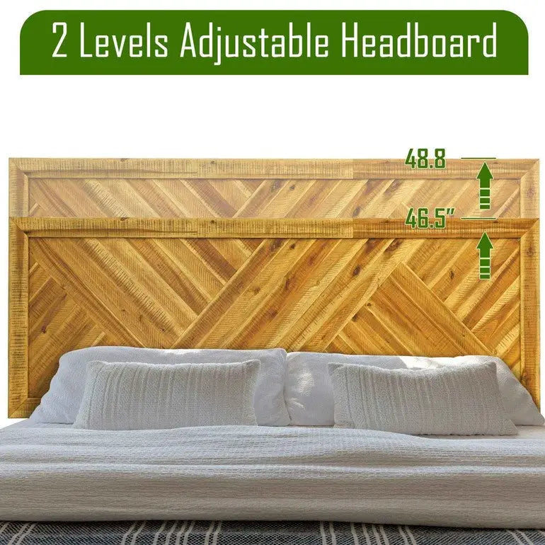 Solid Wood Bed Frame - Acacia Wood Deluxe - Megsu