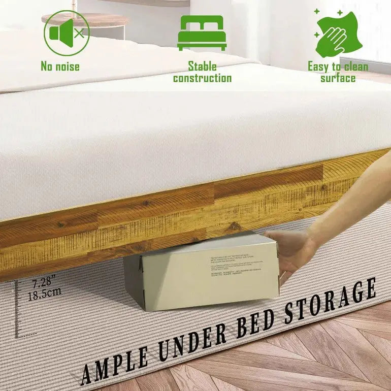 Solid Wood Bed Frame - Acacia Wood Deluxe - Megsu