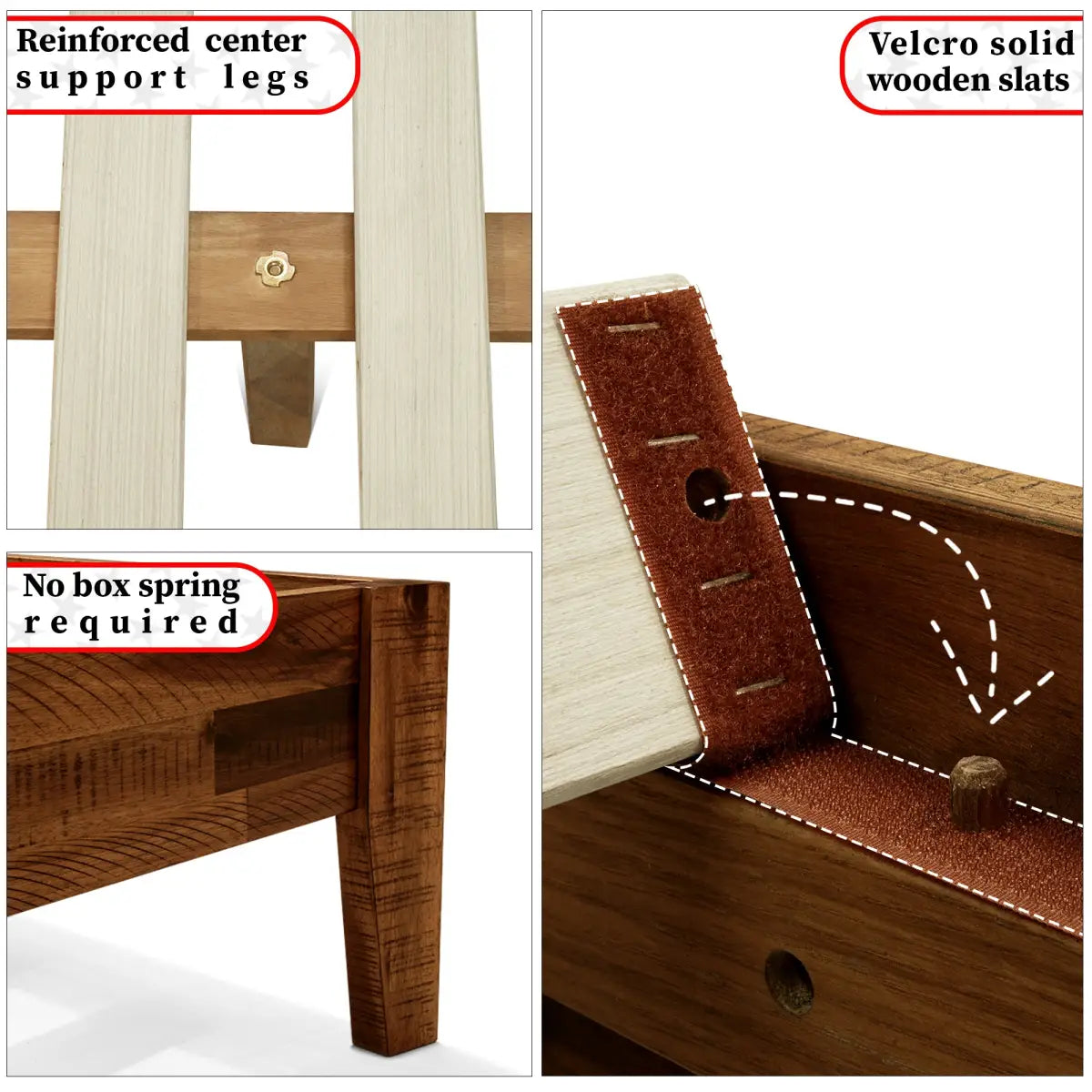 Solid Wood Bed Frame - Acacia Wood Deluxe - Megsu