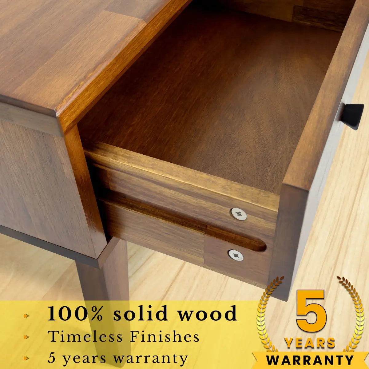 Solid Wood Nightstand - Acacia 1-Drawer - for Stylish Storage - Megsu