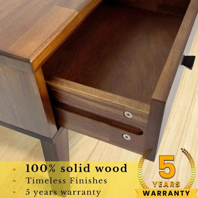 Solid Wood Nightstand - Acacia 1-Drawer - for Stylish Storage - Megsu