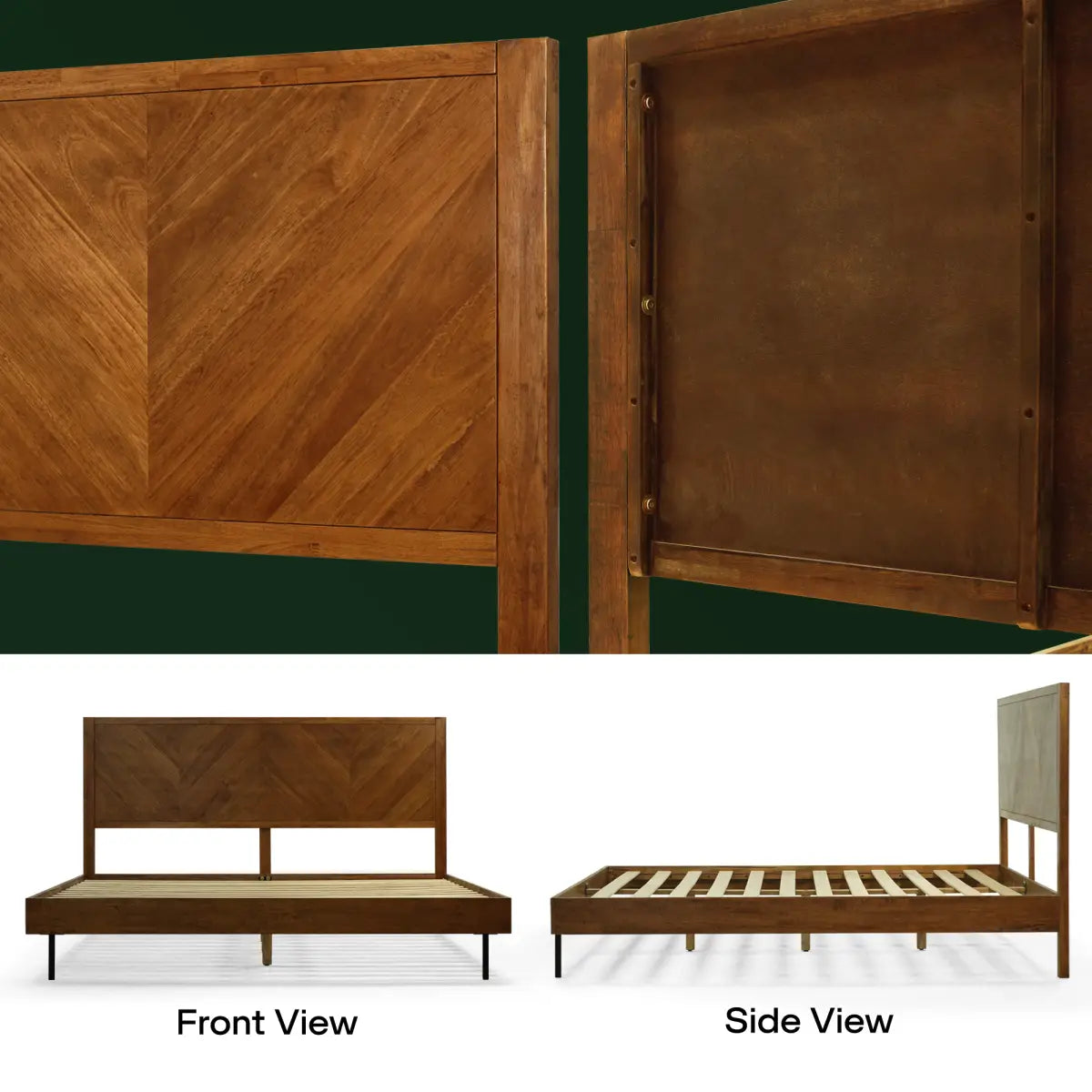 Acacia Wood Bed Frame - Deluxe Platform Bed - Megsu