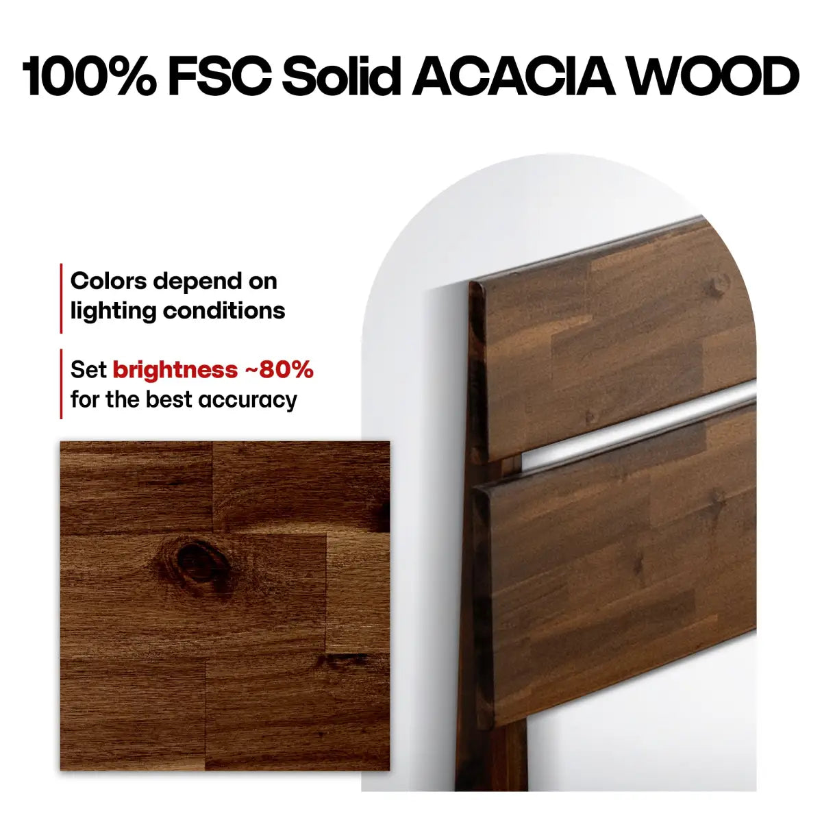 Solid Wood Bed Frame - Acacia - Stylish Bedroom - Megsu