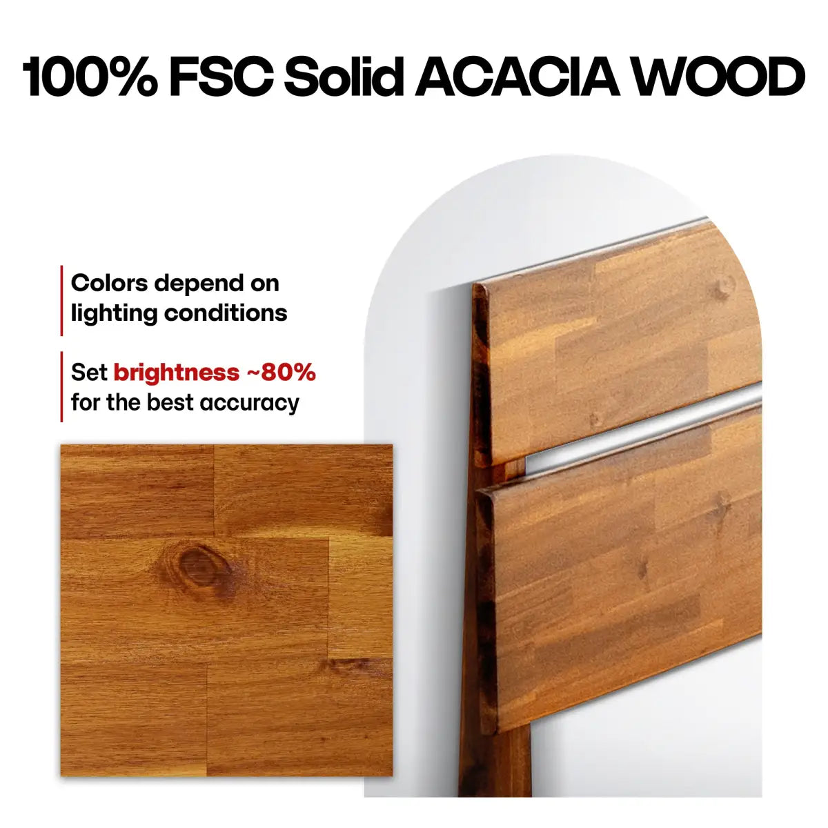 Solid Wood Bed Frame - Acacia - Stylish Bedroom - Megsu