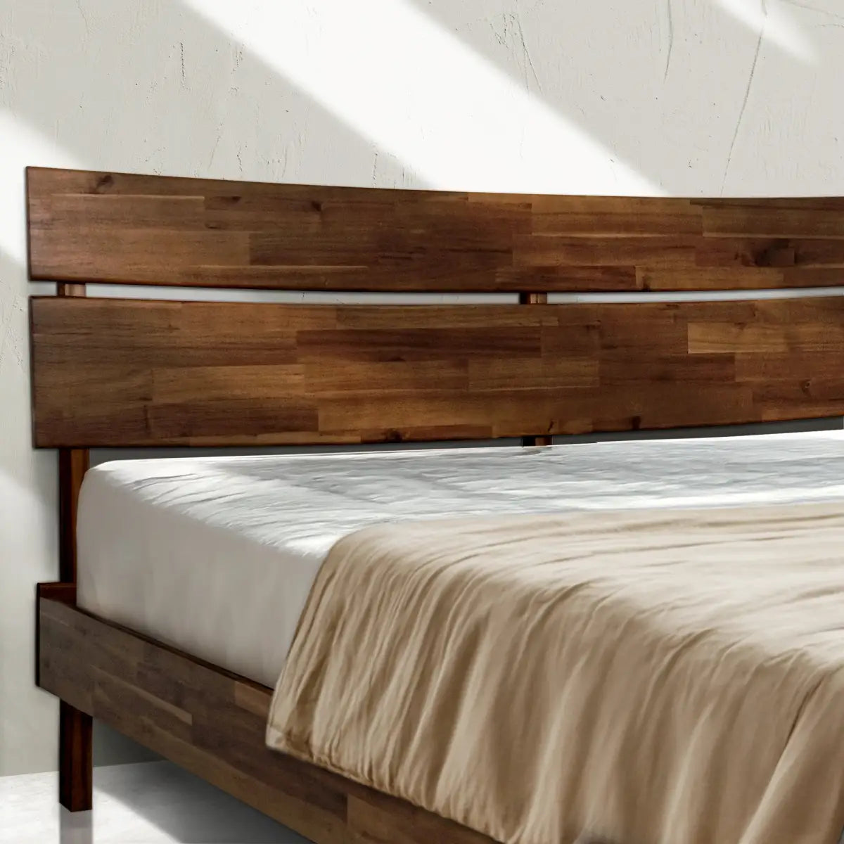 Solid Wood Bed Frame - Acacia - Stylish Bedroom - Megsu