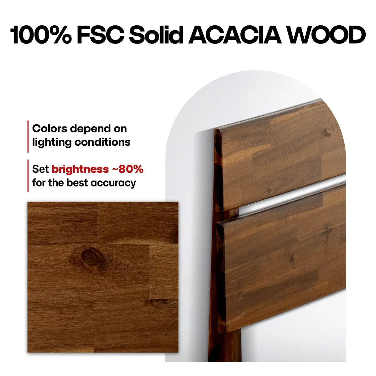 Solid Wood Bed Frame - Acacia - Stylish Bedroom - Megsu