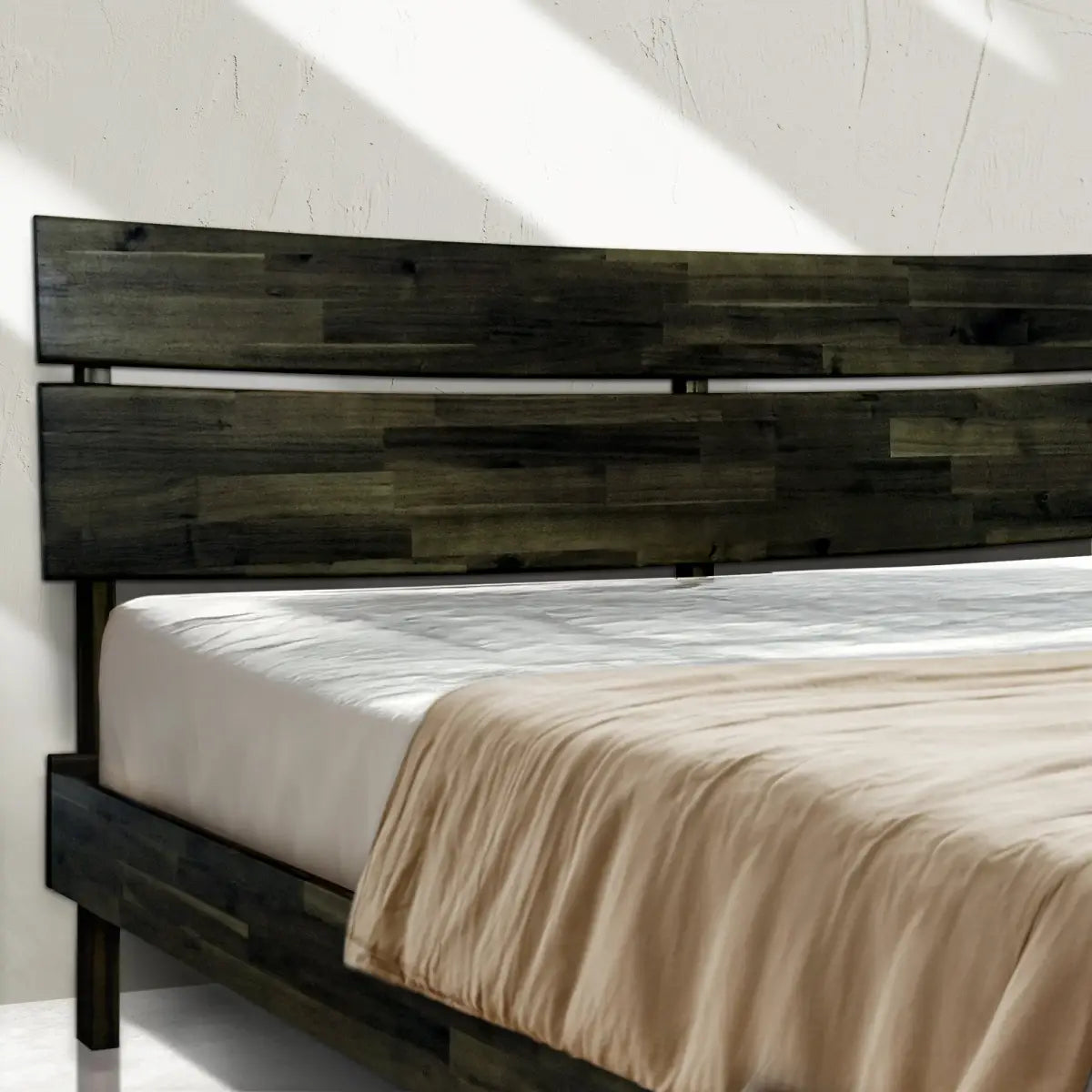 Solid Wood Bed Frame - Acacia - Stylish Bedroom - Megsu