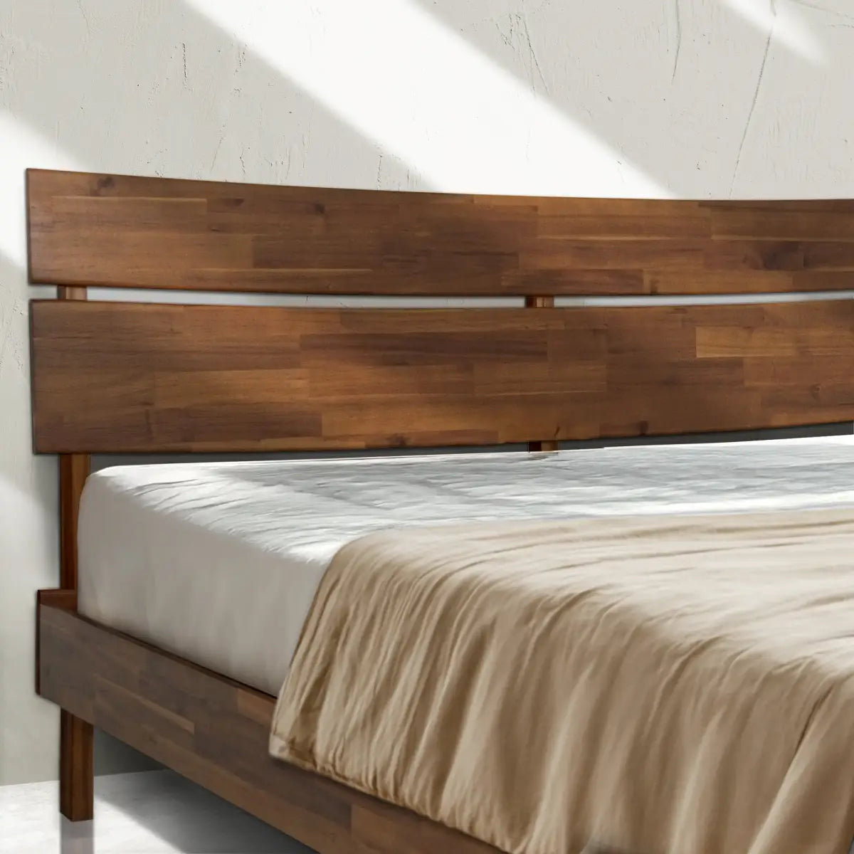 Solid Wood Bed Frame - Acacia - Stylish Bedroom - Megsu