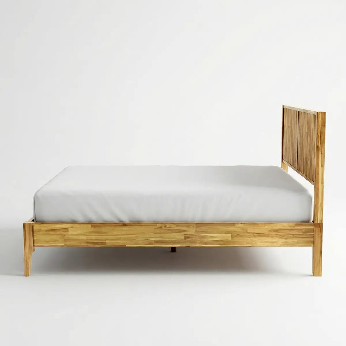 Acacia Wood Bed Frame with Headboard - Megsu Bosk - Megsu