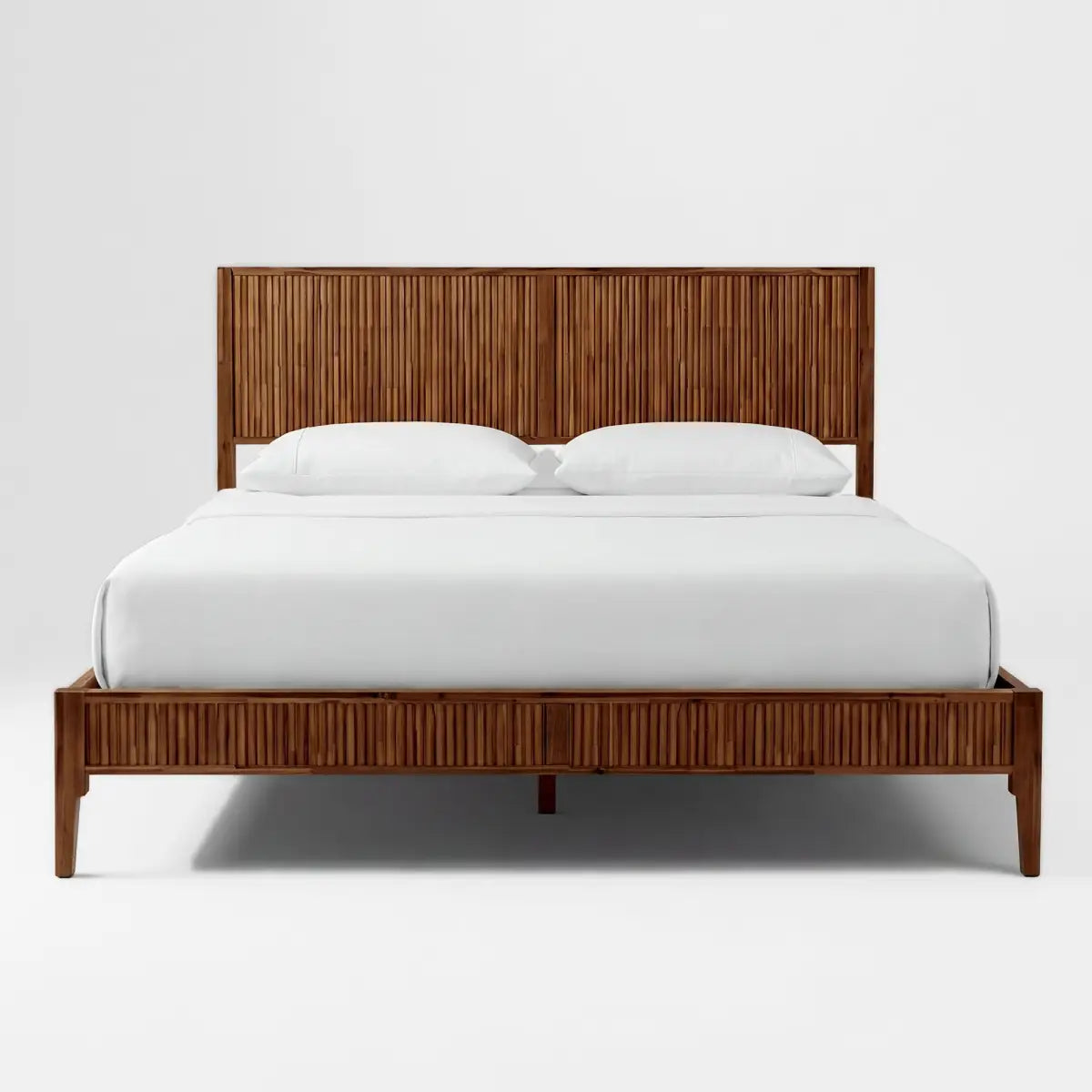 Acacia Wood Bed Frame with Headboard - Megsu Bosk - Megsu