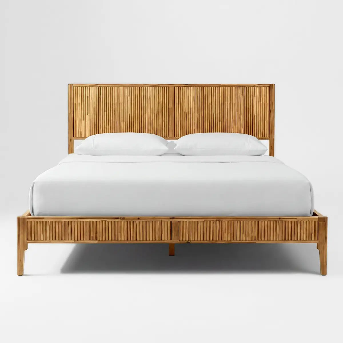 Acacia Wood Bed Frame with Headboard - Megsu Bosk - Megsu