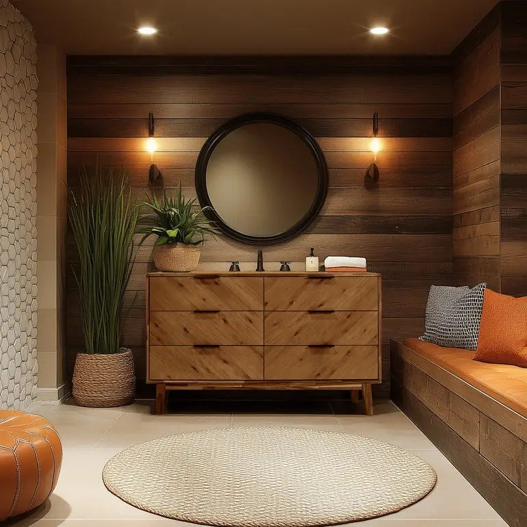 Acacia Wood Dresser - Veyron - 6 Drawers - Modern - Megsu