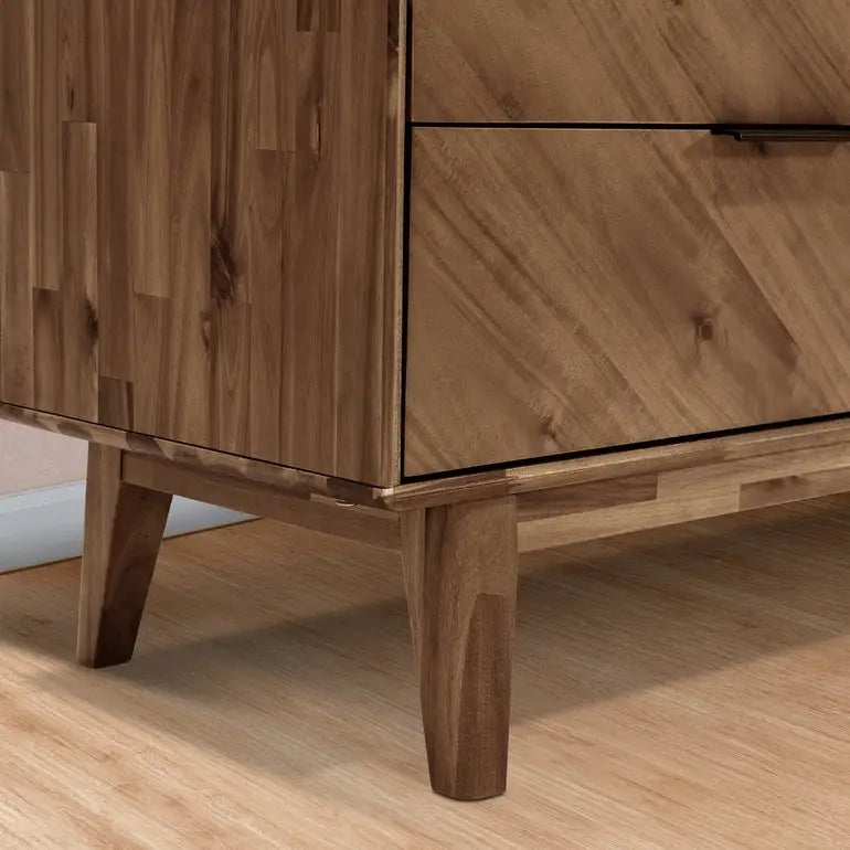 Acacia Wood Dresser - Veyron - 6 Drawers - Modern - Megsu