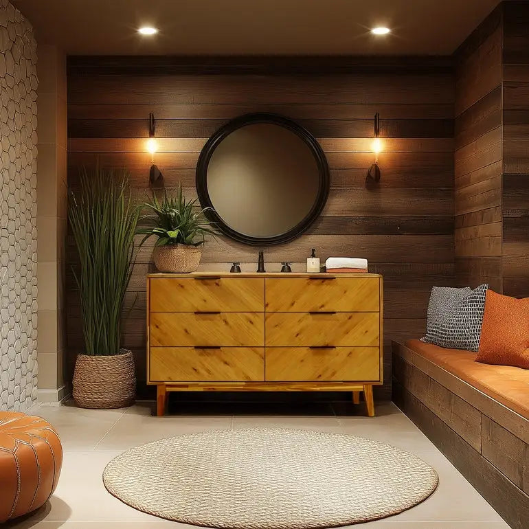 Acacia Wood Dresser - Veyron - 6 Drawers - Modern - Megsu