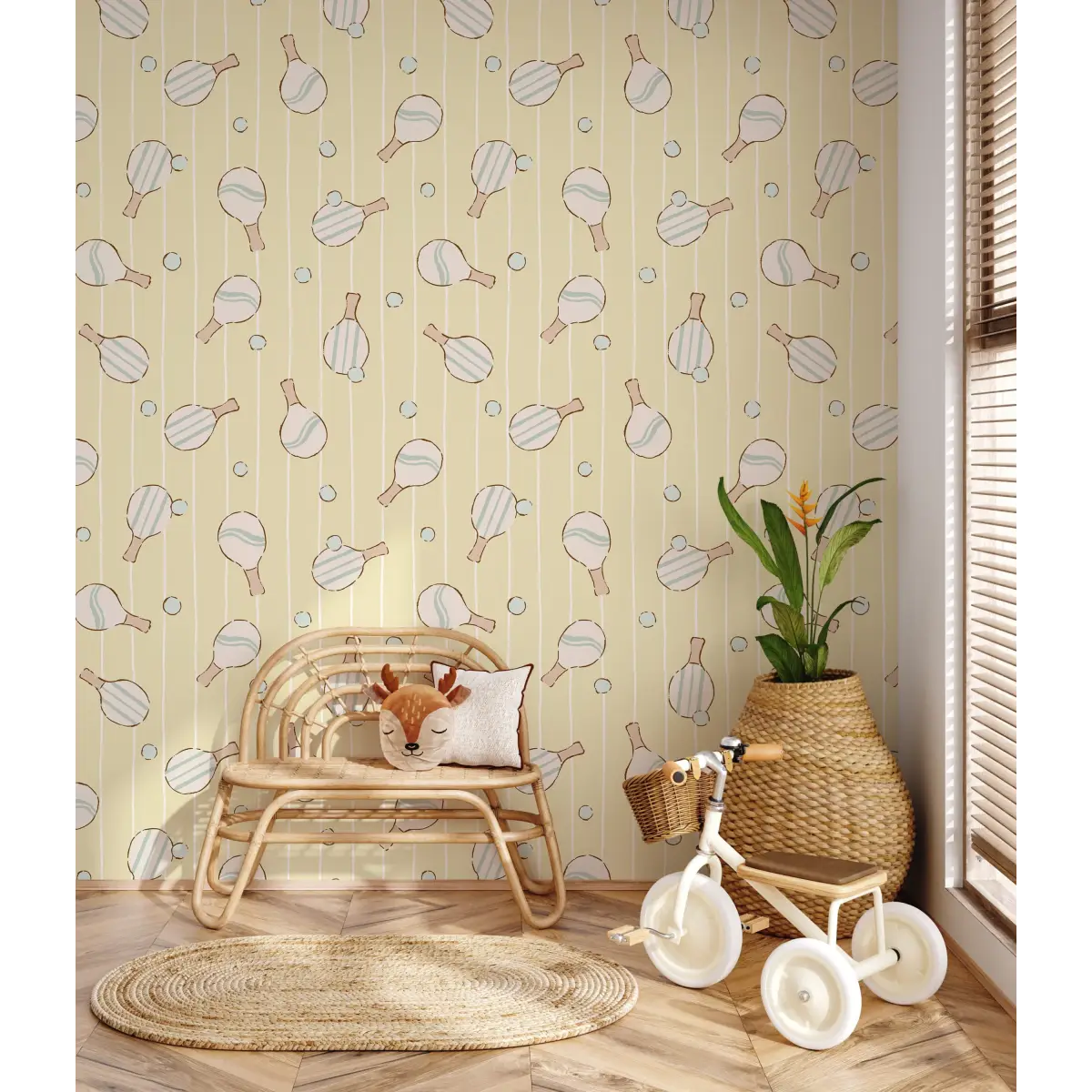 Ace Wallpaper - Pickleball Ping Pong - by Eva Catherina - Loomwell Home Goods