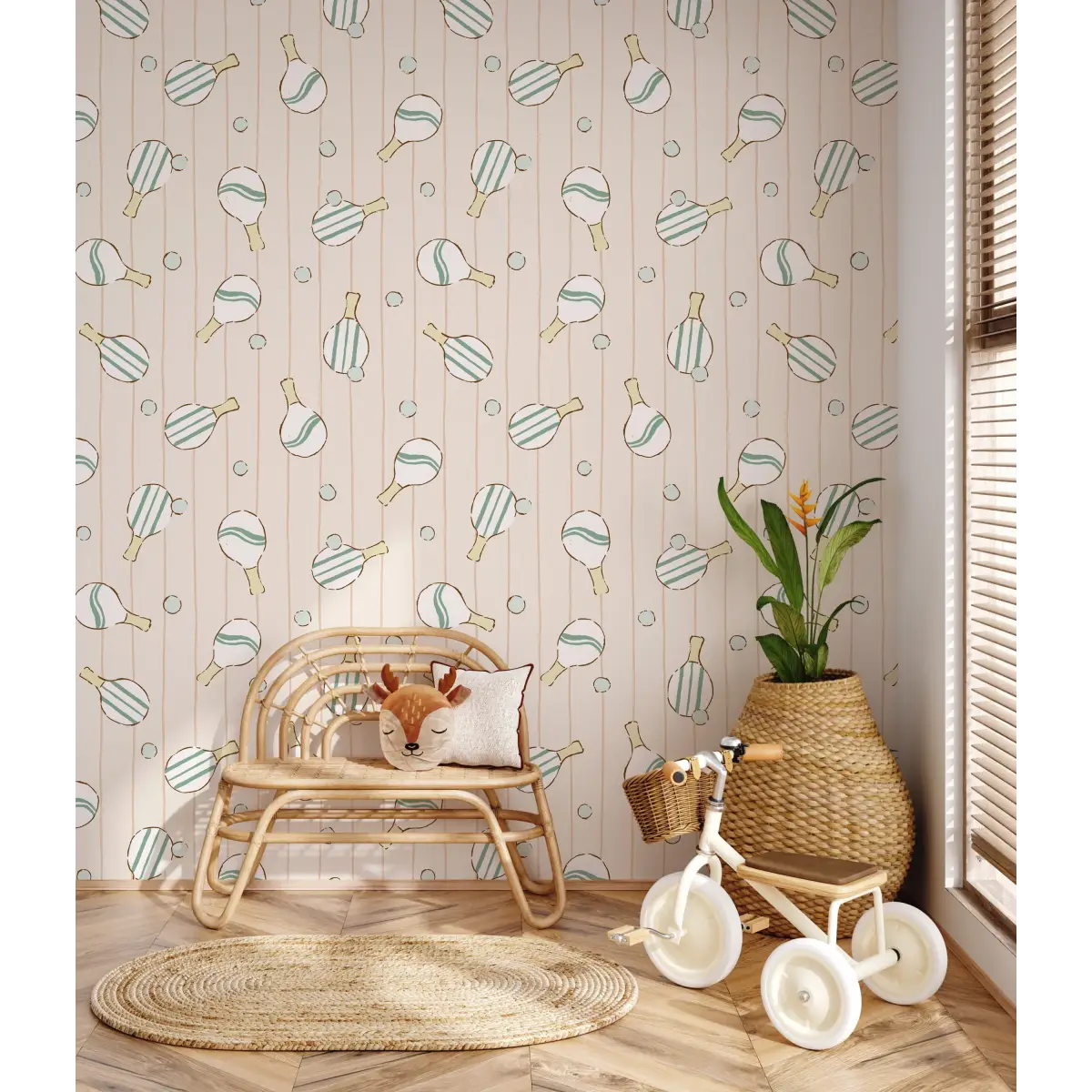 Ace Wallpaper - Pickleball Ping Pong - by Eva Catherina - Loomwell Home Goods