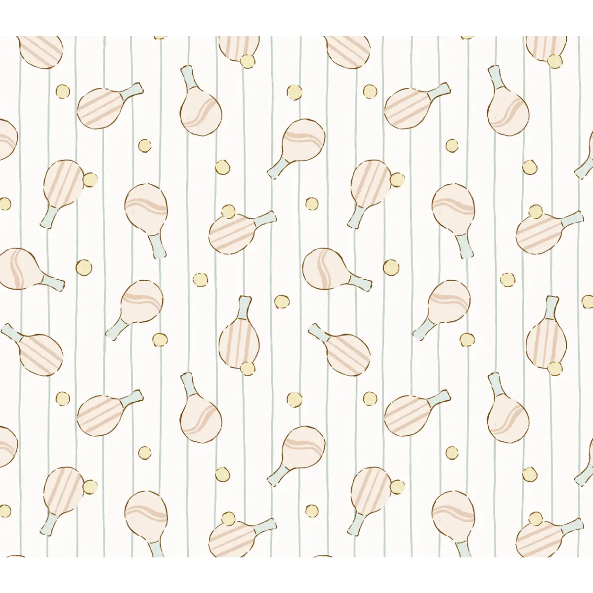 Ace Wallpaper - Pickleball Ping Pong - by Eva Catherina - Sample 1 foot by 1 foot / Blue - Loomwell Home Goods